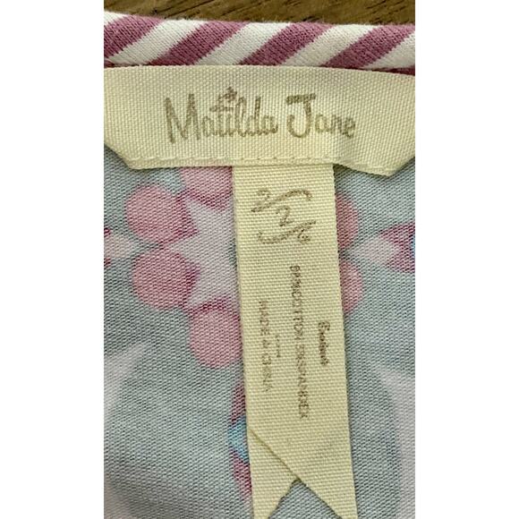 Matilda Jane Happy and Free Life Is A Beach Pink Green Floral Short Sleeve Top 2 - Picture 6 of 8